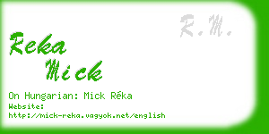 reka mick business card