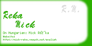 reka mick business card